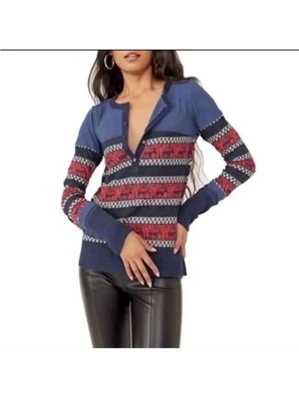 Free People To The Woods Long Sleeve Top Size XS